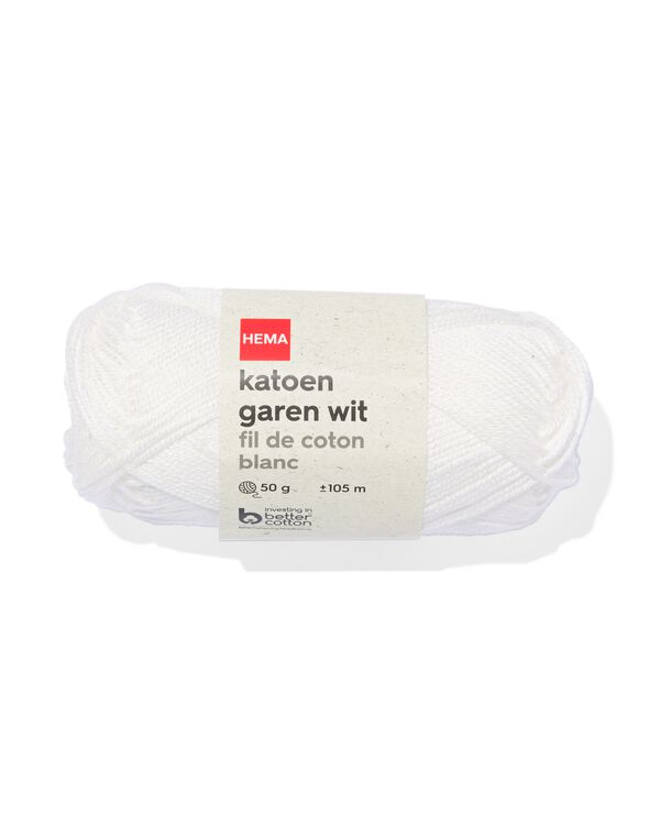 fil de coton blanc 50g 105m - 60760014 - HEMA