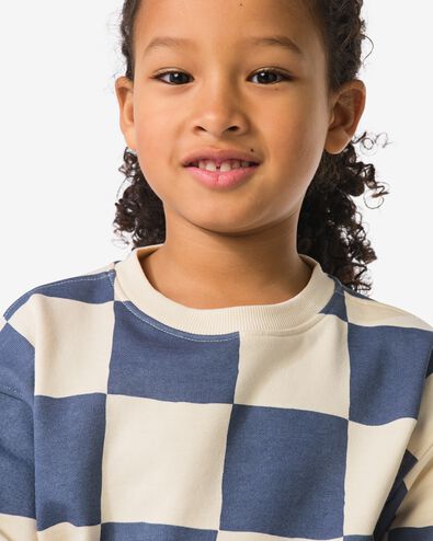 kindertrui sweatstof blokken  ecru ecru - 30712301ECRU - HEMA