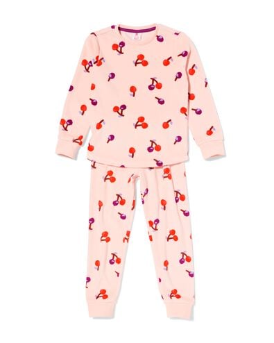 kinderpyjama velours kers roze roze - 23001240PINK - HEMA