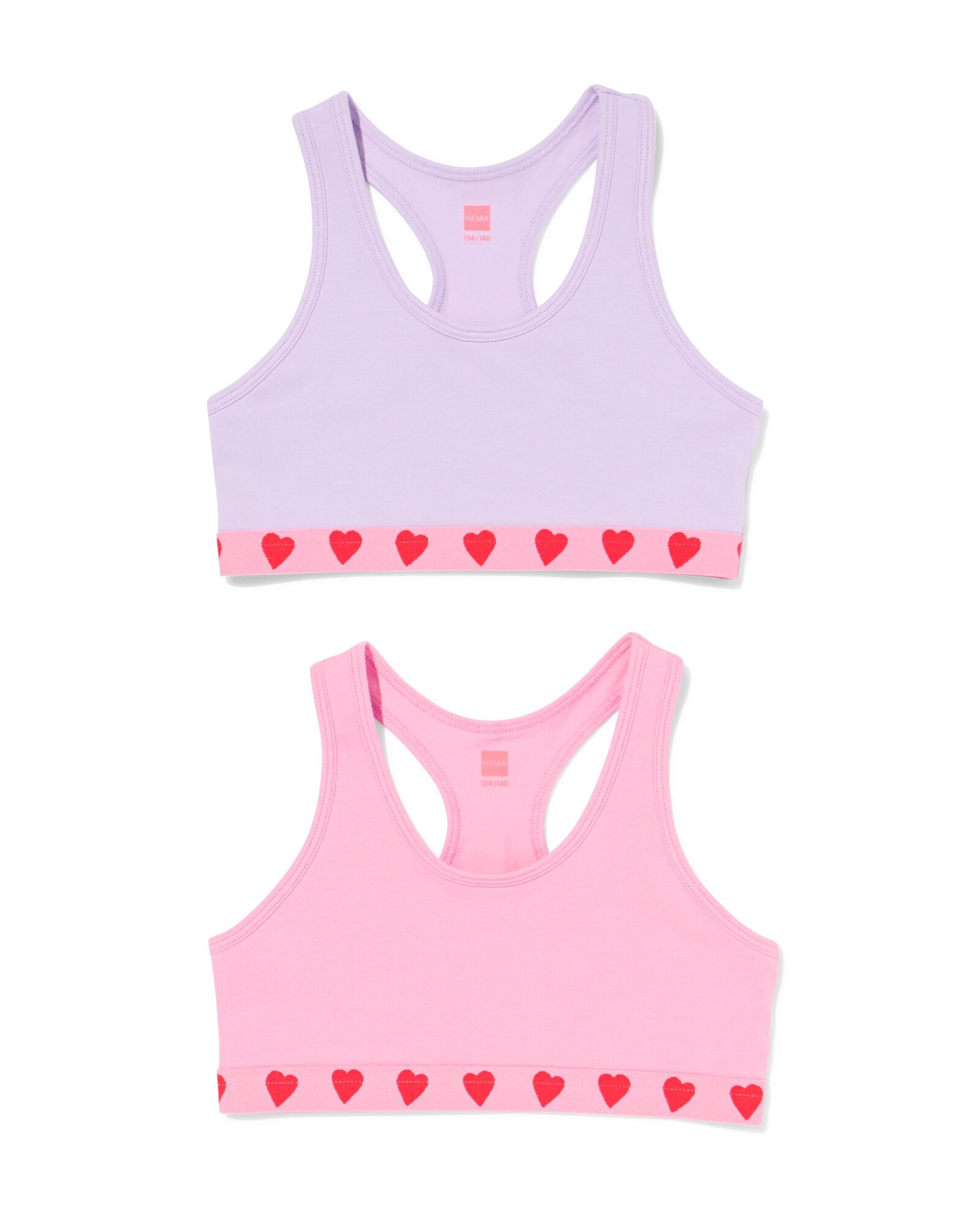 crop tops enfant petits c&oelig;urs - Lot de 2 rose rose - 19301860PINK - HEMA