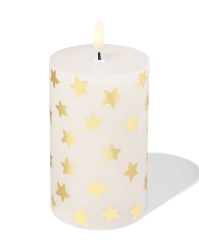 LED, Stumpenkerze, 7,5 &times; 12 &times; 7,5 cm, Stern, wei&szlig; - 25500078 - HEMA