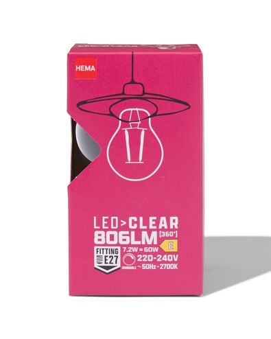 LED-Gl&uuml;hbirne, klar, E27, 4,9 W, 806 lm, dimmbar - 20000076 - HEMA