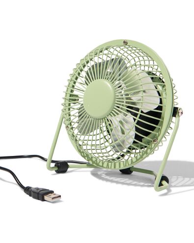 Retro-Tischventilator, USB, Ø 10 cm, mattgrün - 80060029 - HEMA