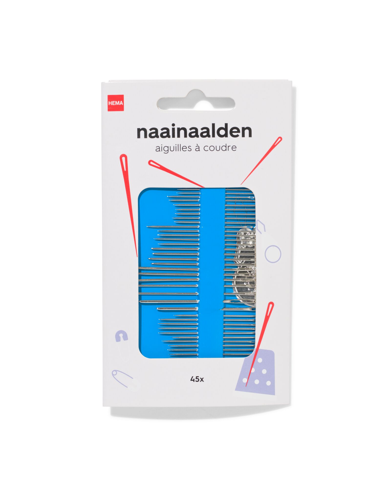 aiguilles &agrave; coudre - 45 pi&egrave;ces - 1400308 - HEMA