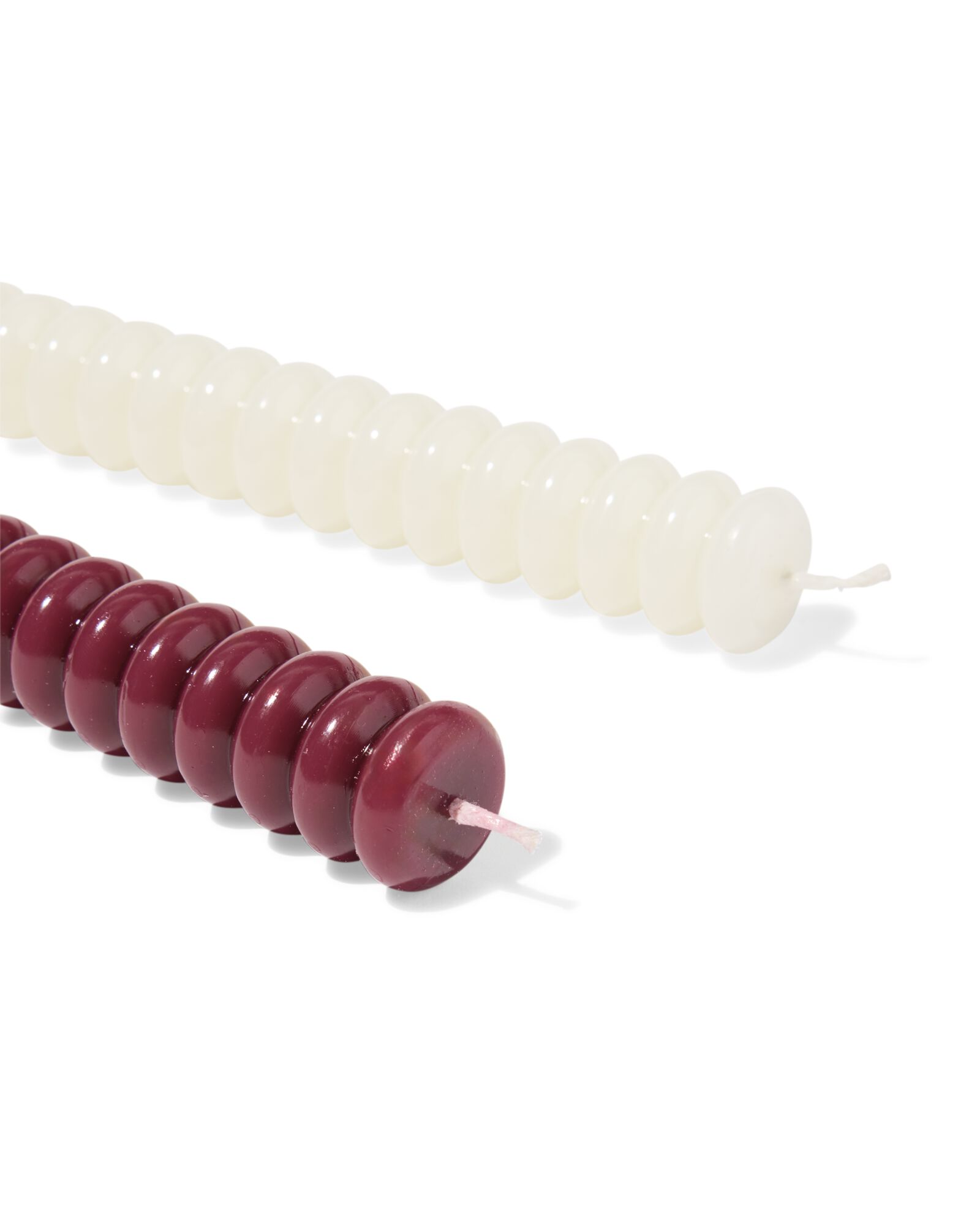 bougies d'int&eacute;rieur ⌀2,2x25cm nervur&eacute;es rouge fonc&eacute; - 2 pi&egrave;ces - 13506129 - HEMA