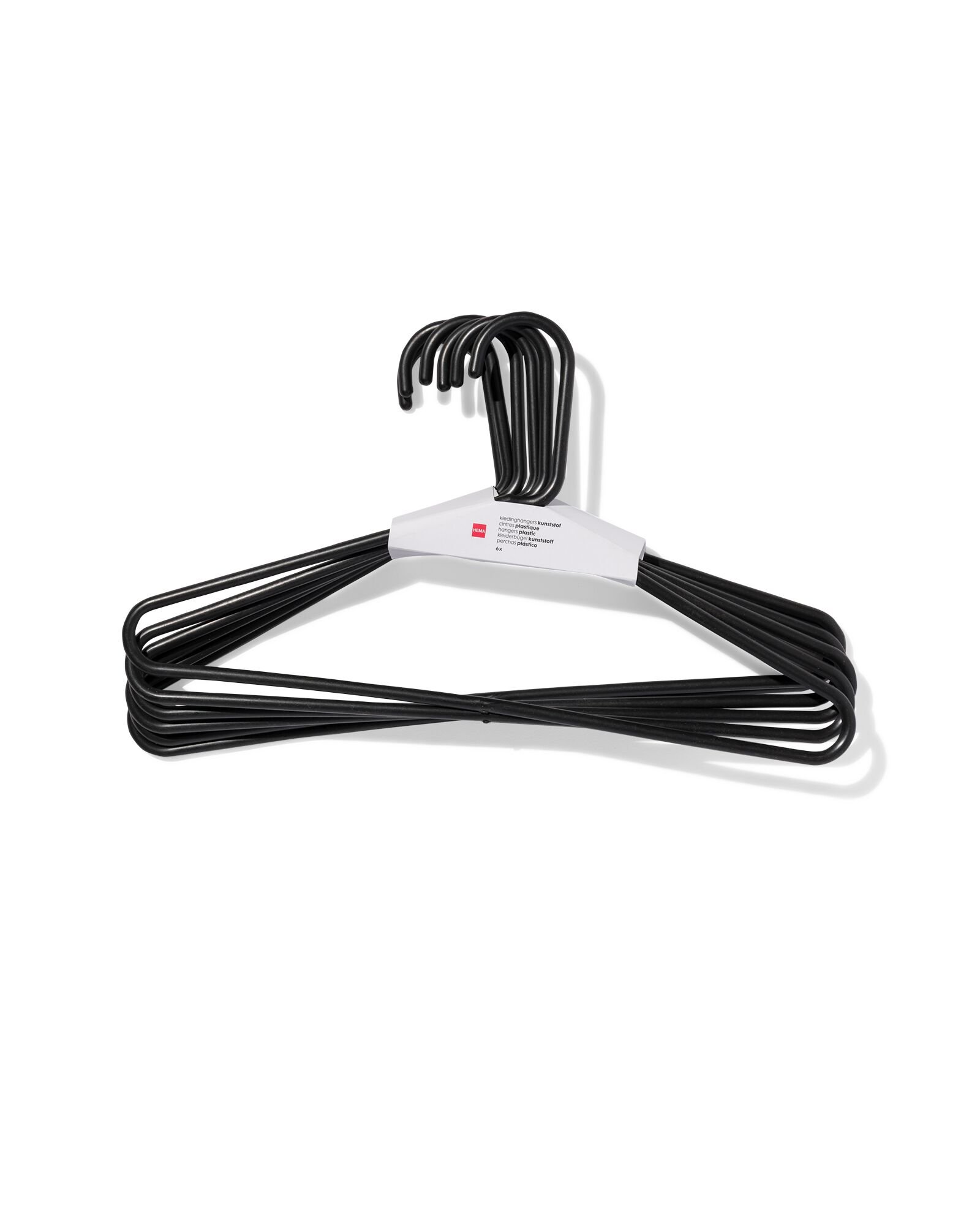 6er-Pack Kleiderb&uuml;gel, Kunststoff, schwarz - 39811020 - HEMA