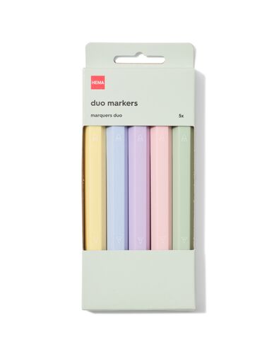 Marker mit 2 Spitzen &ndash; 5 St&uuml;ck - 14470062 - HEMA