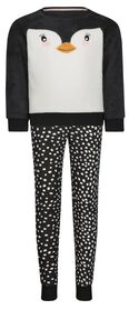 pyjama enfant polaire/coton pingouin anthracite anthracite - 1000028990 - HEMA