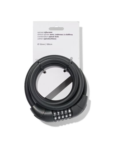 antivol spirale 180 cm &Oslash;12mm noir - 41151001 - HEMA