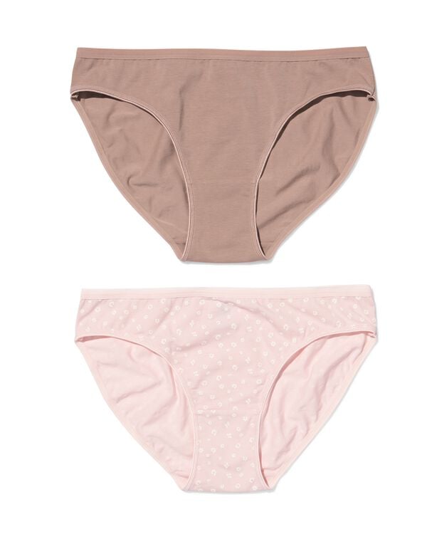 slips femme coton fleur - lot de 2 rose p&acirc;le rose p&acirc;le - 19602164LIGHTPINK - HEMA