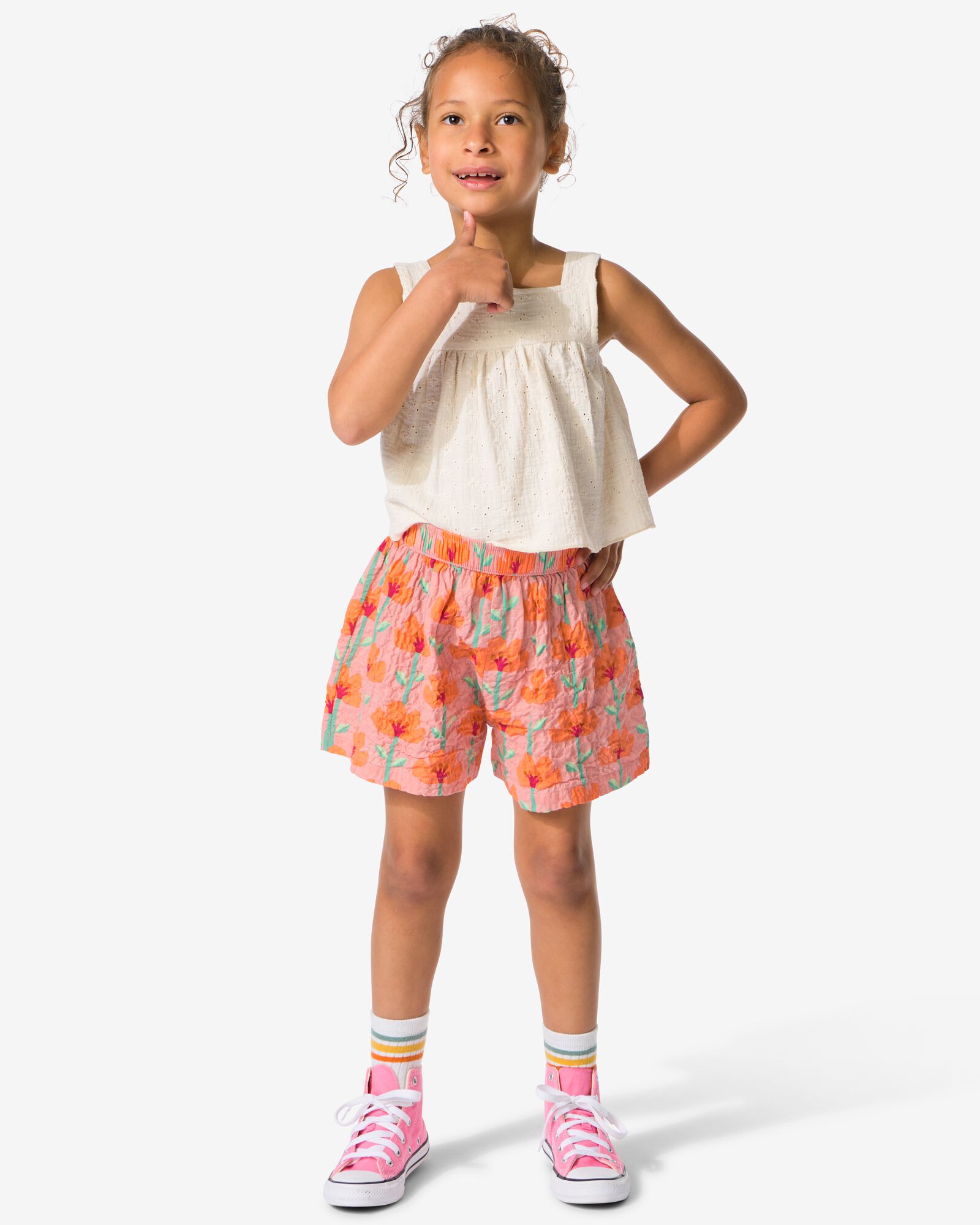 Kinderskort mit Blumen rosa - 30859304PINK - HEMA