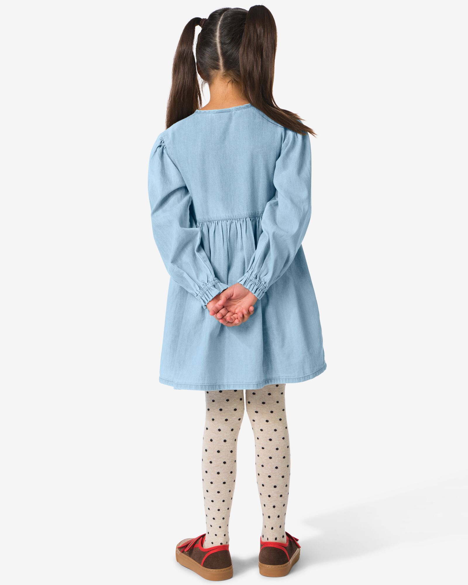 kinderjurk a-lijn strikjes blauw blauw - 30839837BLUE - HEMA