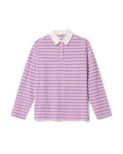 damesshirt Elif jersey strepen roze roze - 36206870PINK - HEMA