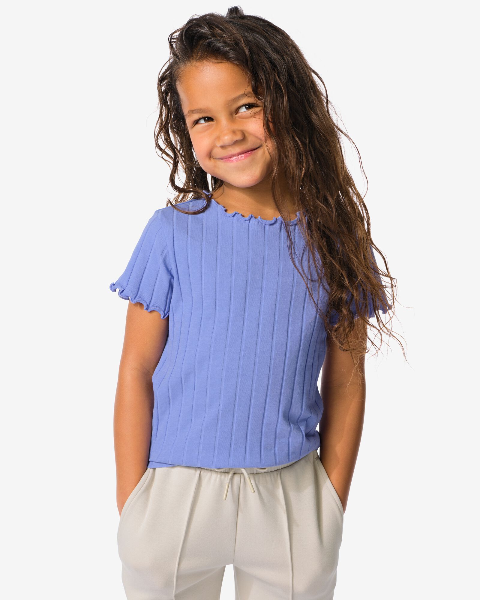 kinder T-shirt paars - 30816302PURPLE - HEMA