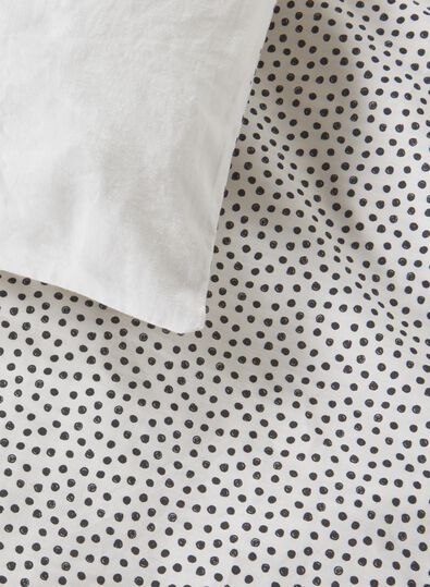 housse de couette-coton doux-240x220cm-blanc pois - 5700084 - HEMA