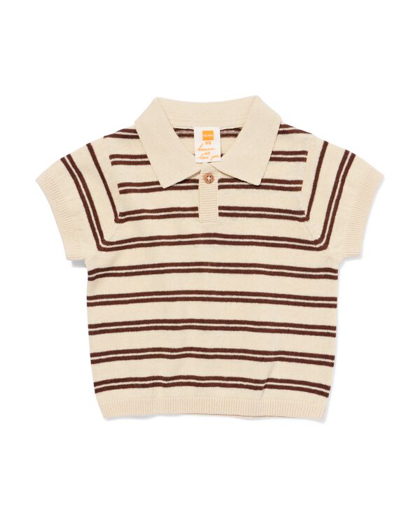 Baby-Poloshirt, Feinstrick, gestreift ecru ecru - 33188770ECRU - HEMA