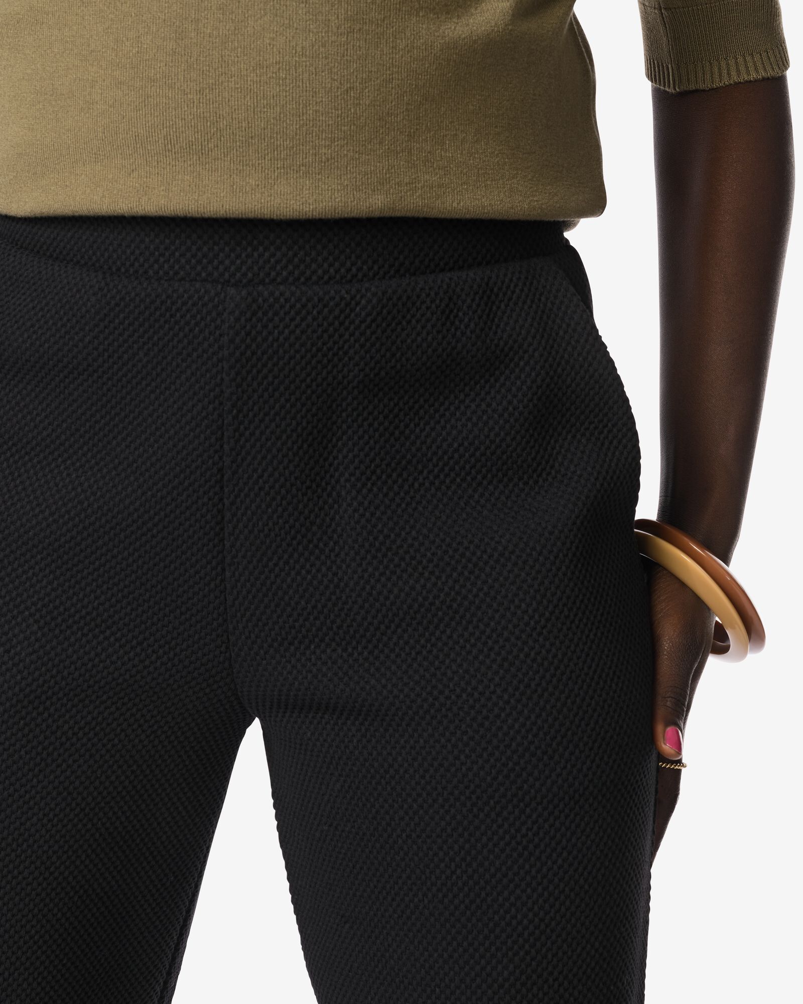 damesbroek Kacey regular fit  zwart zwart - 36300980BLACK - HEMA