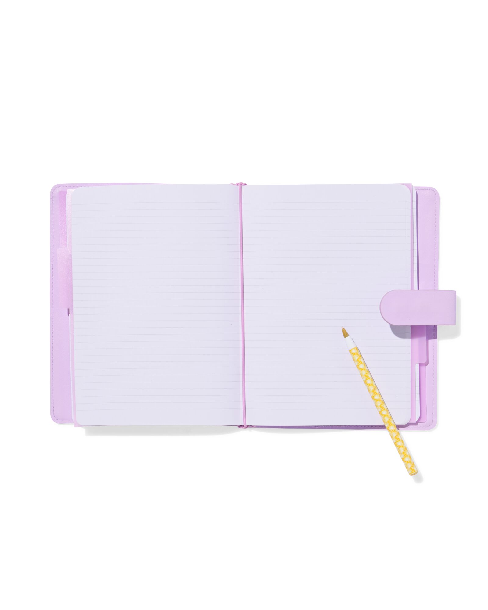 navulbaar notitieboek A5 gevuld met lijntjes lila - 14170092 - HEMA