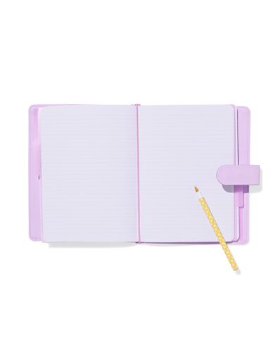 navulbaar notitieboek A5 gevuld met lijntjes lila - 14170092 - HEMA
