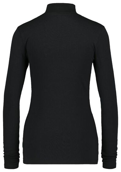 dames t-shirt col zwart - 1000021683 - HEMA