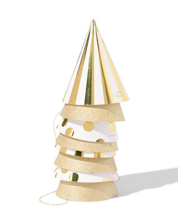 8 chapeaux de f&ecirc;te &Oslash;7.5x10 cm dor&eacute; - 14200668 - HEMA