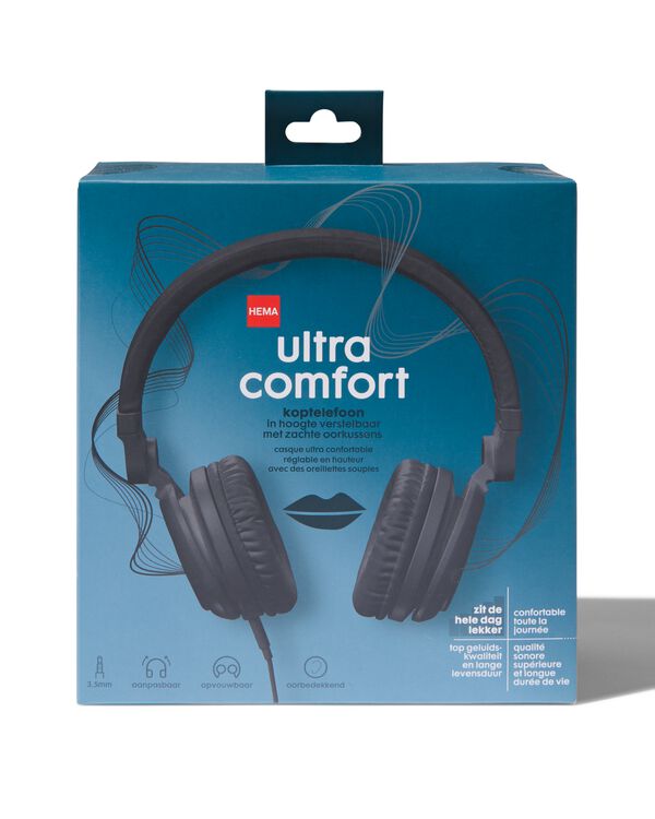koptelefoon ultra comfort zwart - 39620033 - HEMA