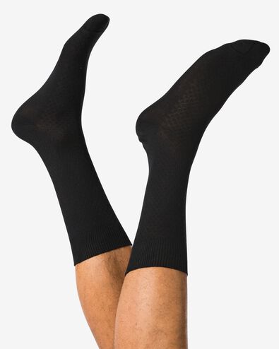 herensokken structuur zwart zwart - 4150335BLACK - HEMA