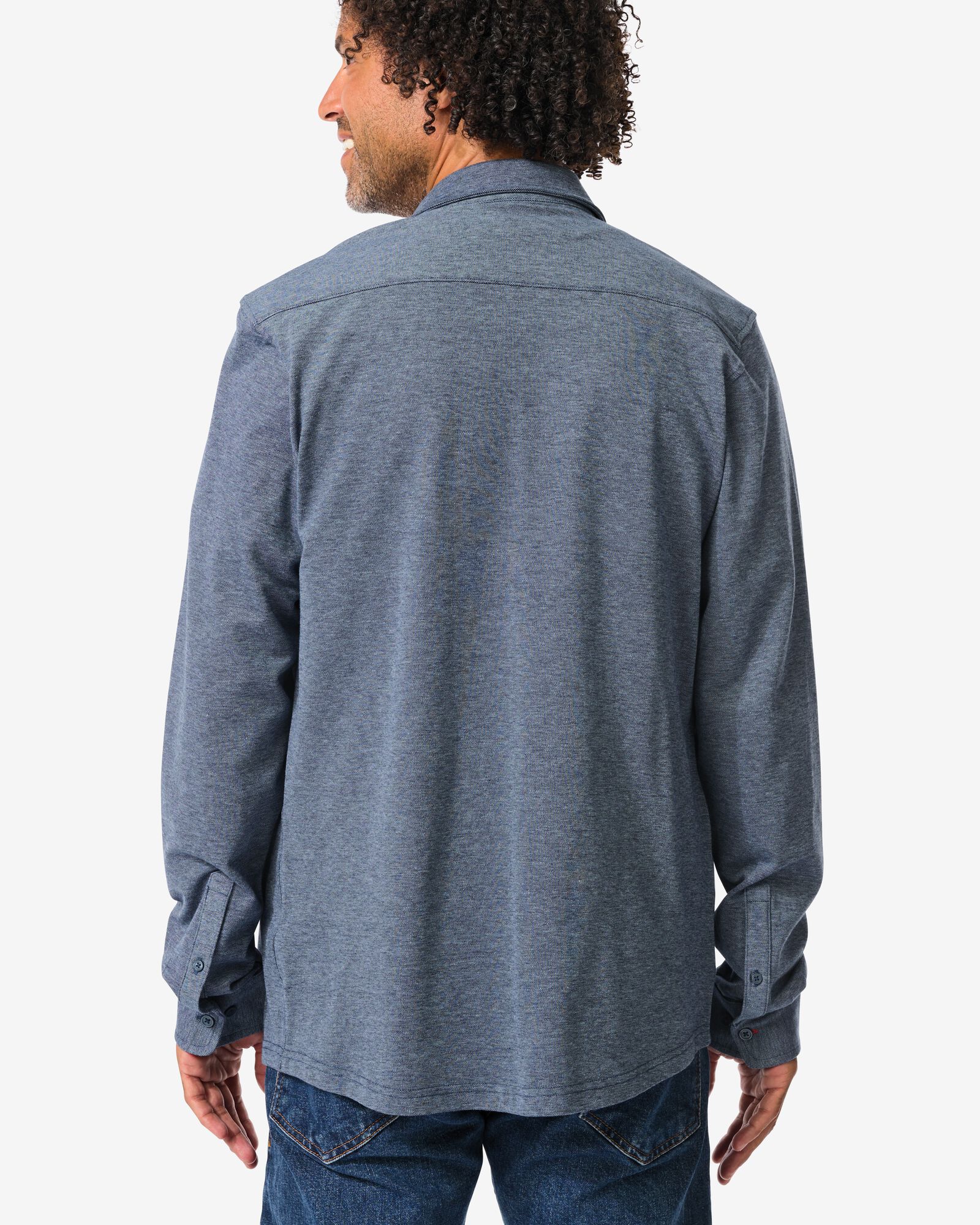 chemise homme Billy piqué bleu foncé bleu foncé - 2101710DARKBLUE - HEMA