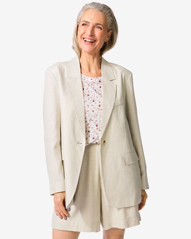 blazer femme Isla avec lin sable sable - 36219560SAND - HEMA