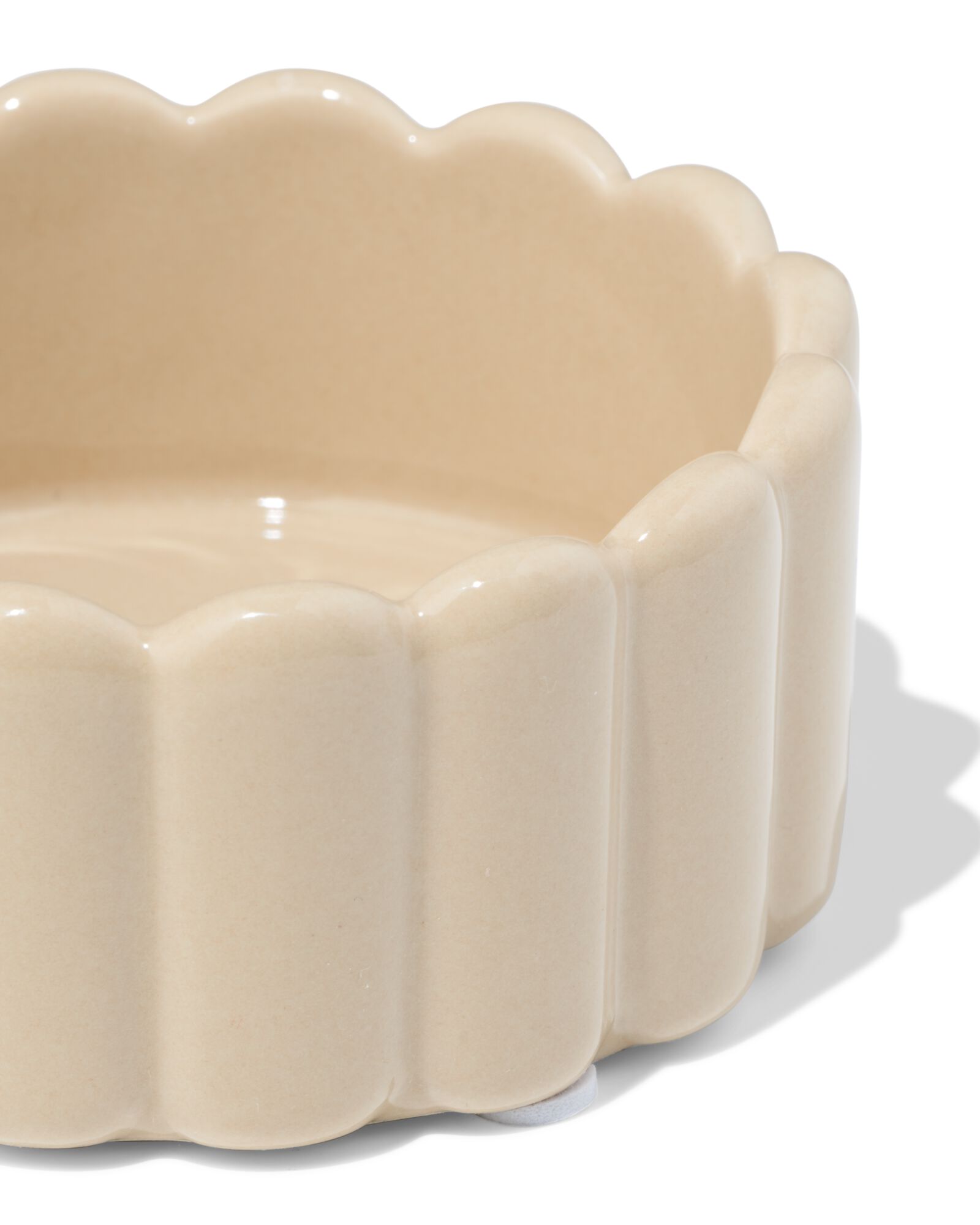 sous-verre bougie &Oslash;10cm c&eacute;ramique stri&eacute;e sable - 13325067 - HEMA