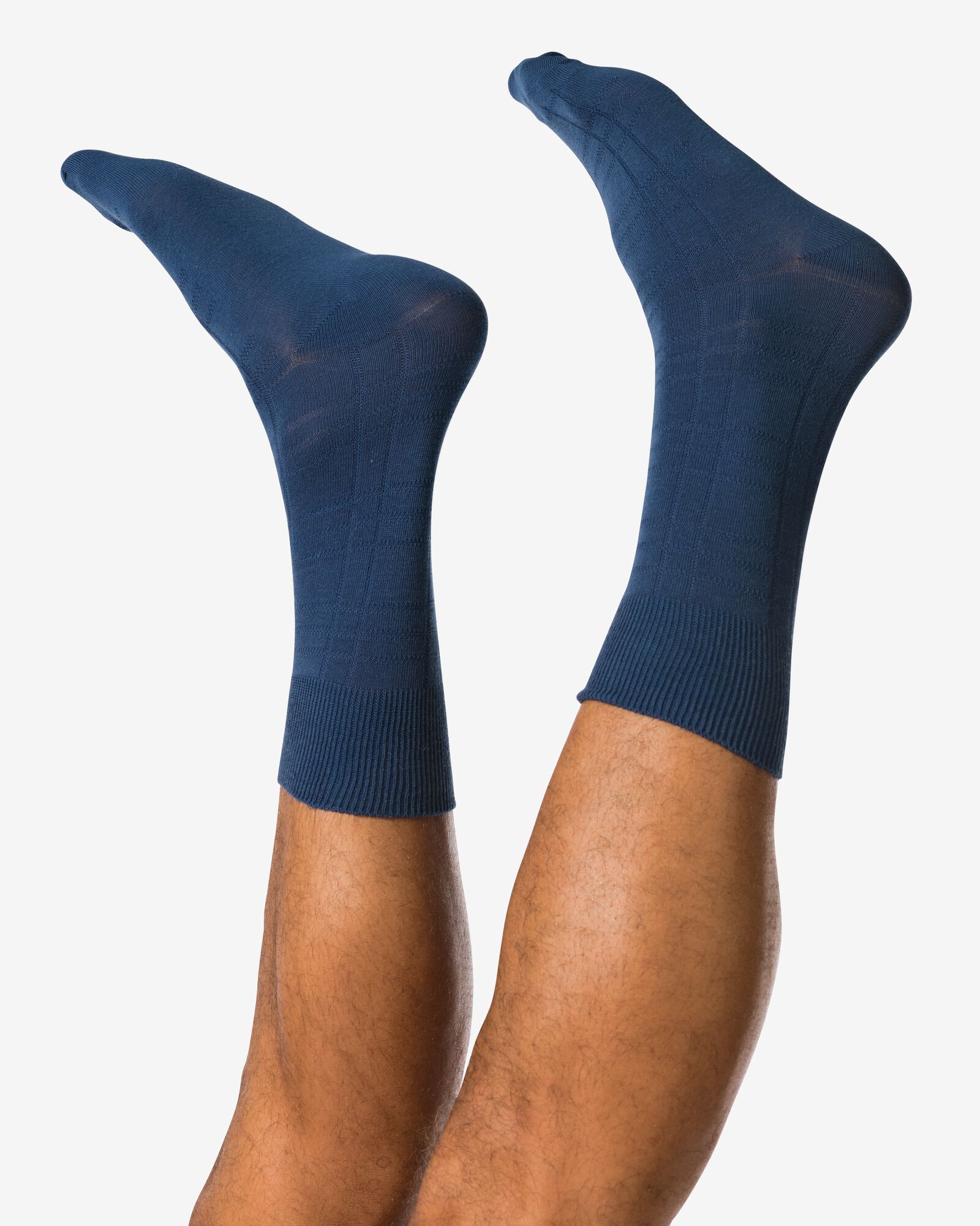 herensokken ruiten middenblauw middenblauw - 4150635MIDBLUE - HEMA