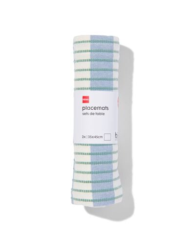 sets de table coton 35x45 bleu avec rayures - 2 pi&egrave;ces - 5330286 - HEMA