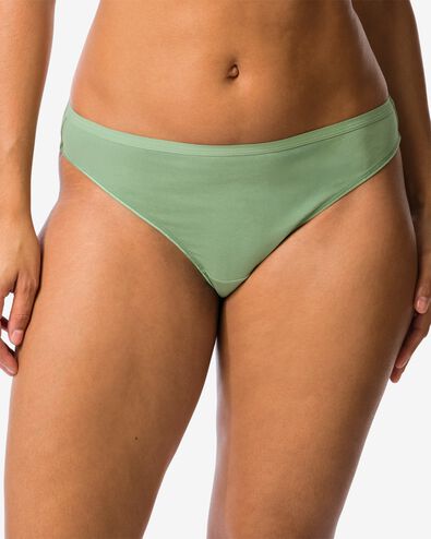 damesstrings katoen - 2 stuks groen groen - 19602154GREEN - HEMA