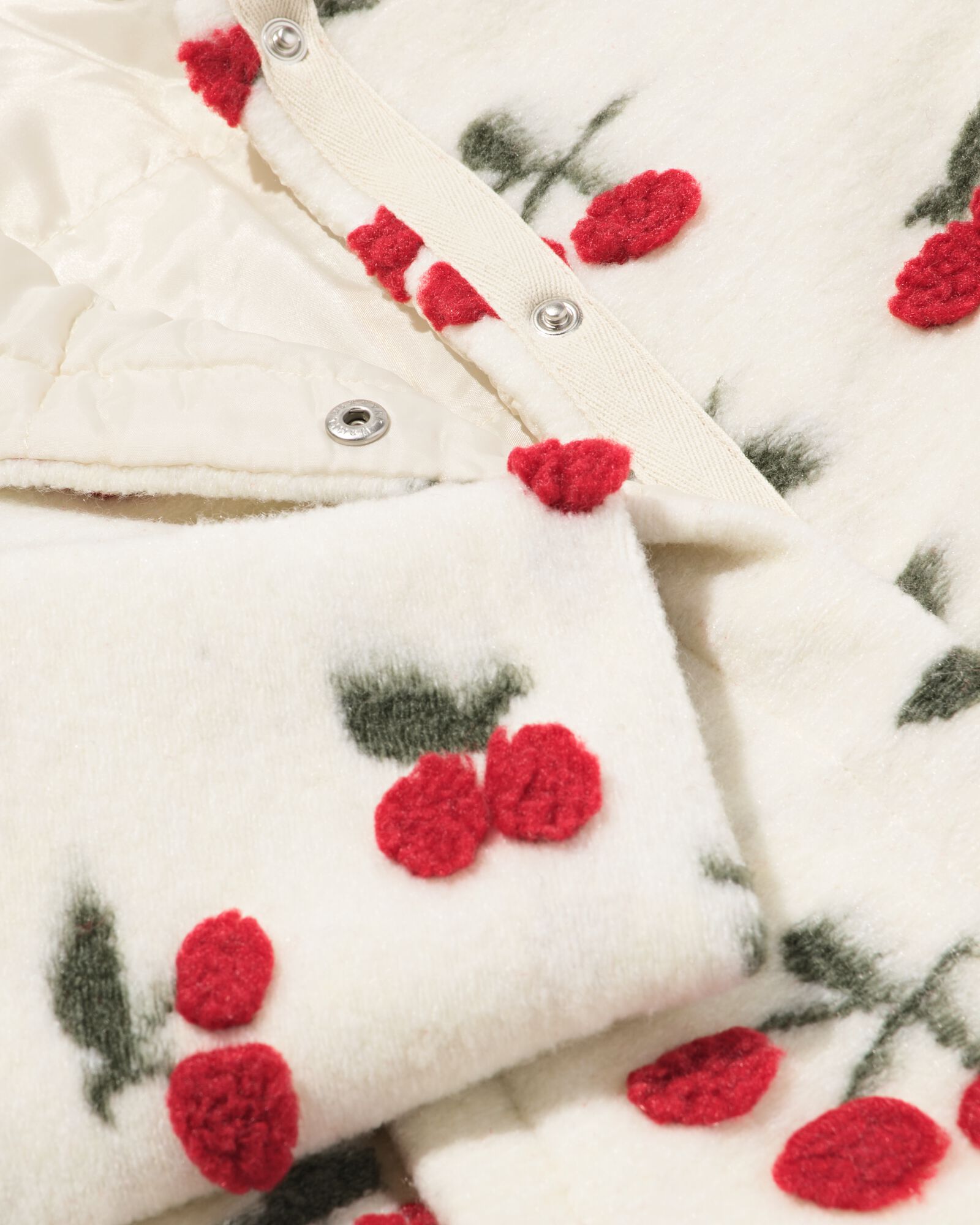 Kinderjacke Teddystoff, Kirschen ecru ecru - 30824718ECRU - HEMA