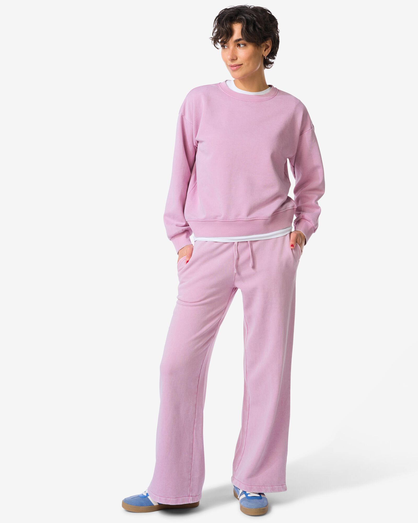 damesbroek Esmee jersey regular fit roze roze - 36206680PINK - HEMA