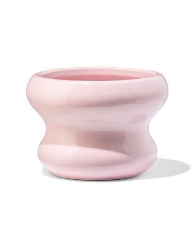 Blumentopf ⌀ 13 x 9 cm, Keramik Blob gesprenkelt rosa - 13326073 - HEMA
