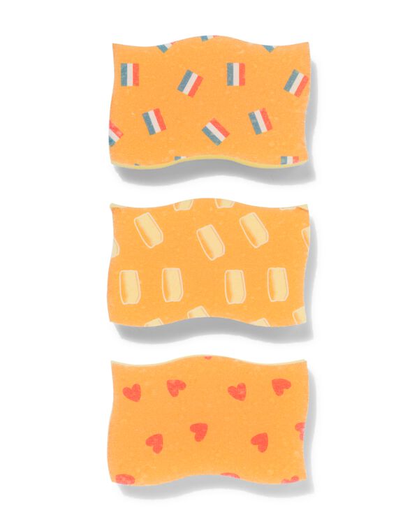 &eacute;ponges &agrave; r&eacute;curer orange - 3 pi&egrave;ces - 20500186 - HEMA