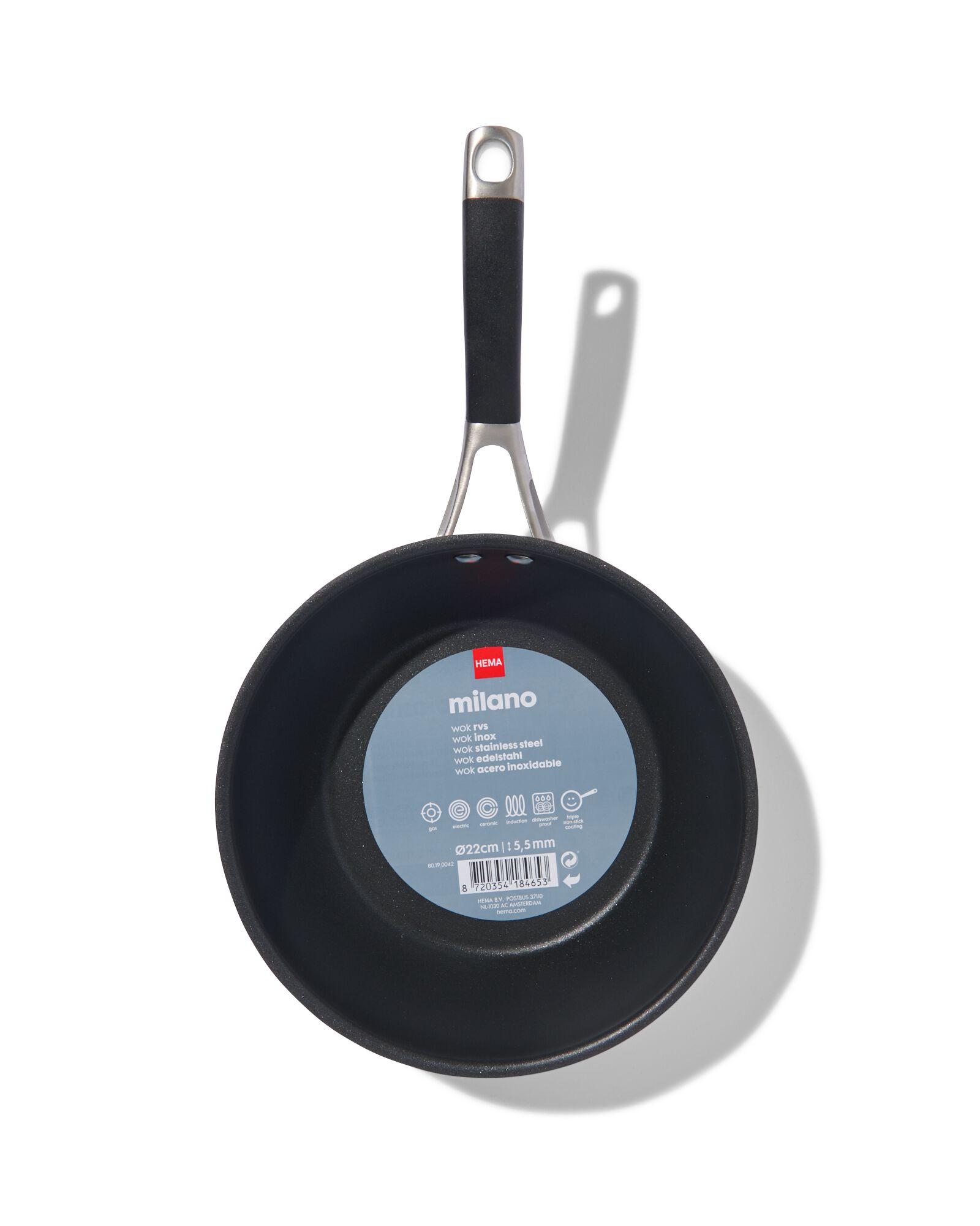 wok &Oslash; 22 cm Milano - 80190042 - HEMA