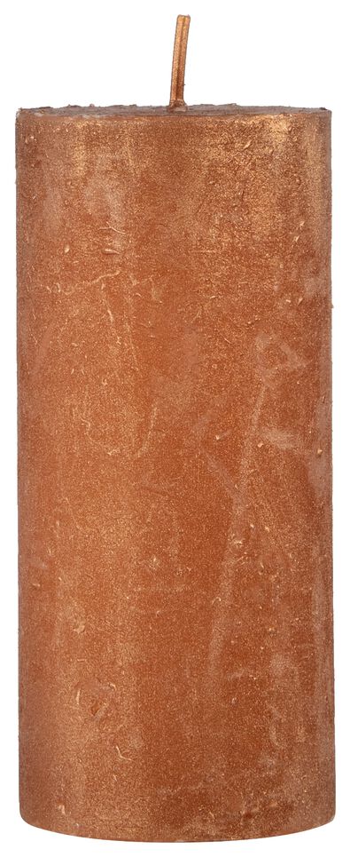 bougie rustique - 11 x 5 cm - métallisé cuivré cuivre 5 x 11 - 13502424 - HEMA