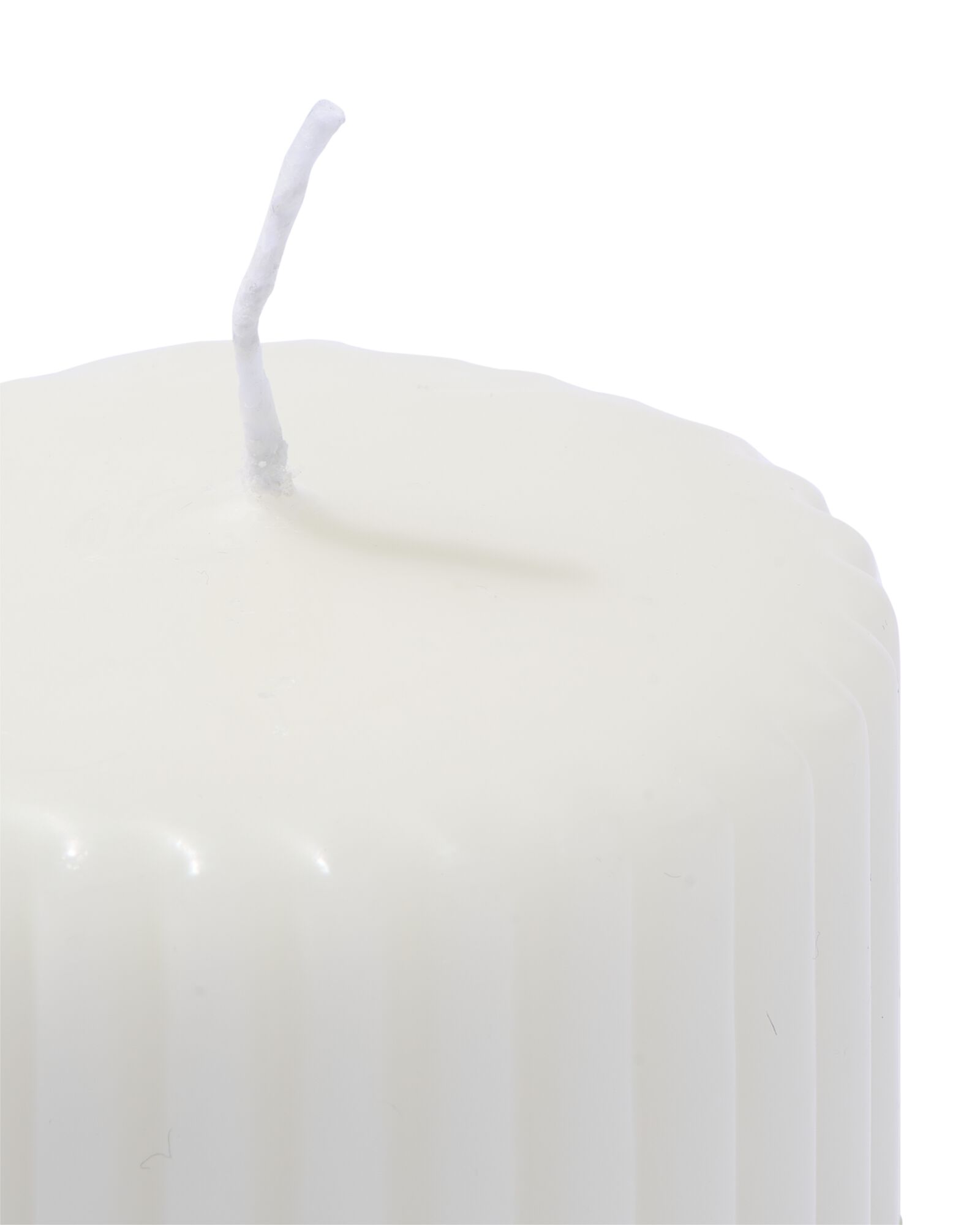 bougie cylindrique ⌀7 x 8 cm n&eacute;rvur&eacute;e ivoire-vert clair - 13509069 - HEMA