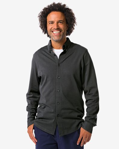 chemise homme Billy jersey gris foncé gris foncé - 2101730DARKGREY - HEMA