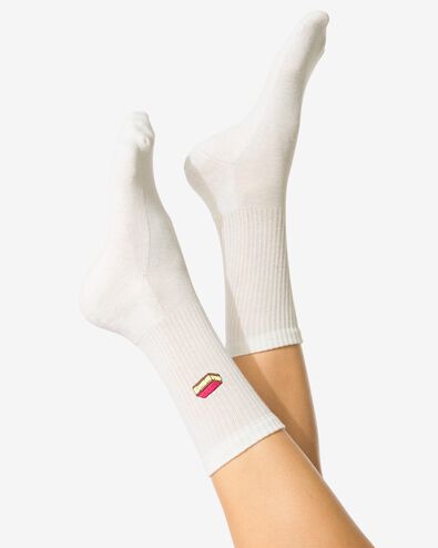 Socken f&uuml;r Erwachsene, Cremeschnitte wei&szlig; 43/46 - 4280883 - HEMA