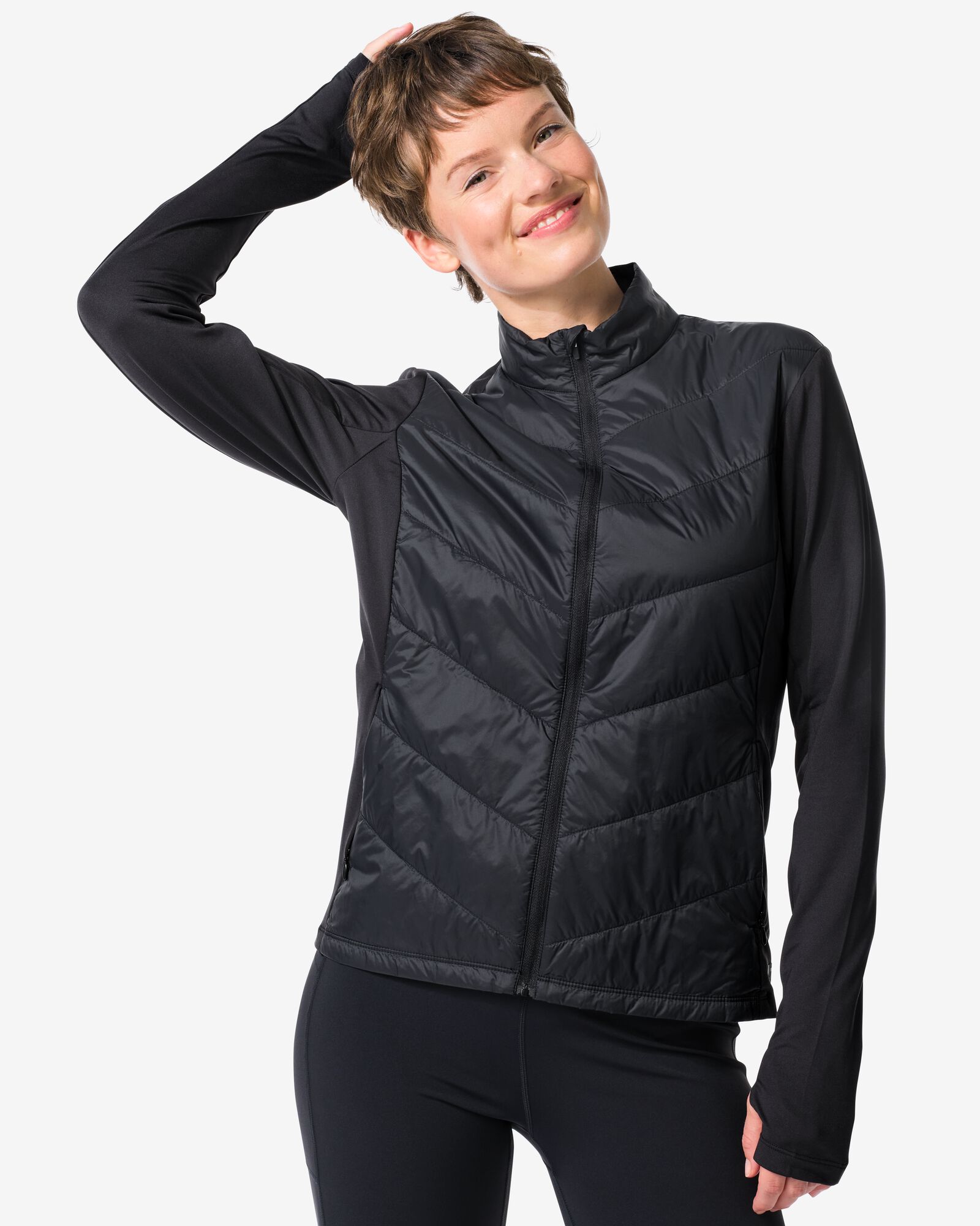 dames trainingsjack  zwart zwart - 36010334BLACK - HEMA