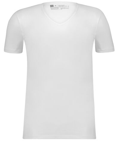 2er-Pack Herren-T-Shirts, Slim Fit, V-Ausschnitt, nahtlos weiß XL - 19184534 - HEMA