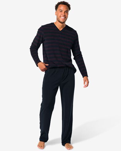 pyjama homme &eacute;ponge &agrave; rayures bleu fonc&eacute; bleu fonc&eacute; - 23601140DARKBLUE - HEMA