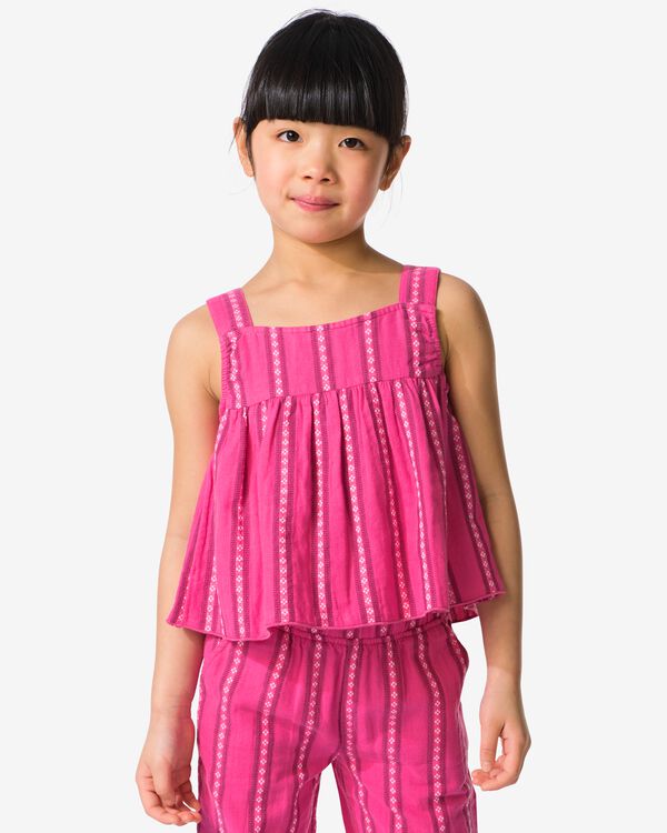 chemisier enfant rayures rose fonc&eacute; rose fonc&eacute; - 30851817DARKPINK - HEMA