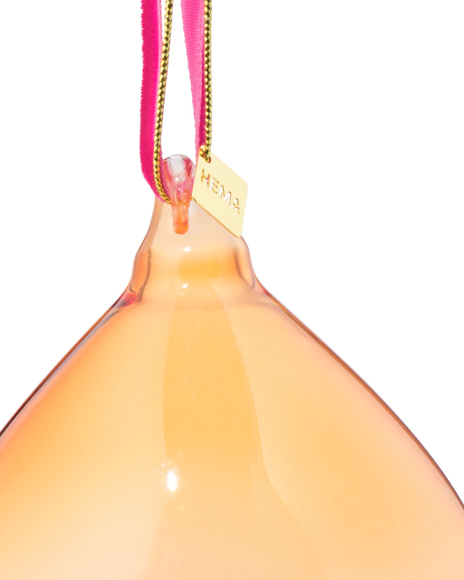 kerstbal 8cm glas gradient rood-oranje - 25101287 - HEMA