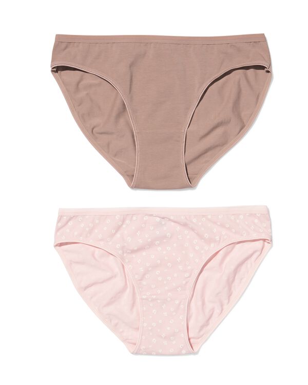 slips femme coton fleur - lot de 2 rose p&acirc;le rose p&acirc;le - 19602164LIGHTPINK - HEMA
