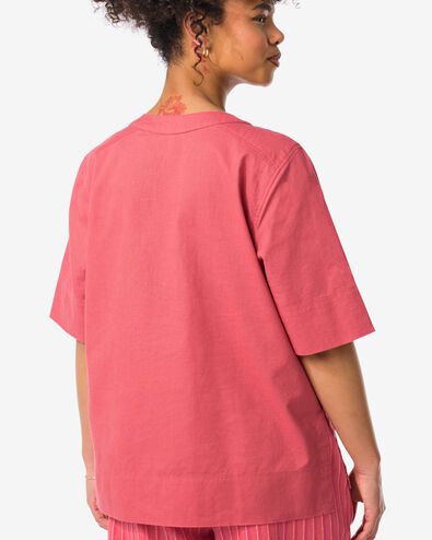 Damen-T-Shirt Koa, mit Leinenanteil rot rot - 36208870RED - HEMA
