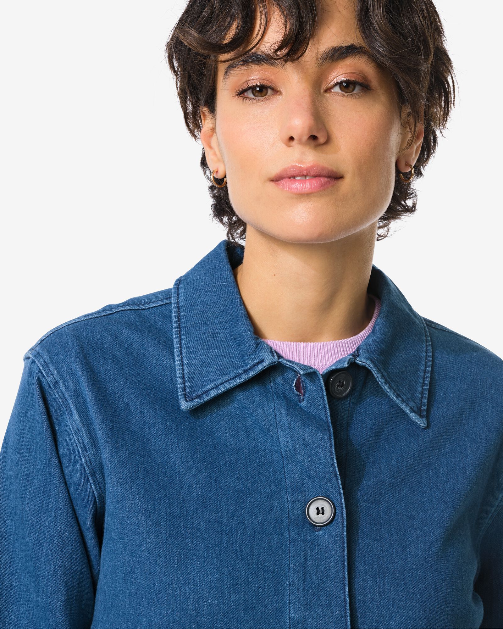 damesjack Eveline denim middenblauw middenblauw - 36205380MIDBLUE - HEMA